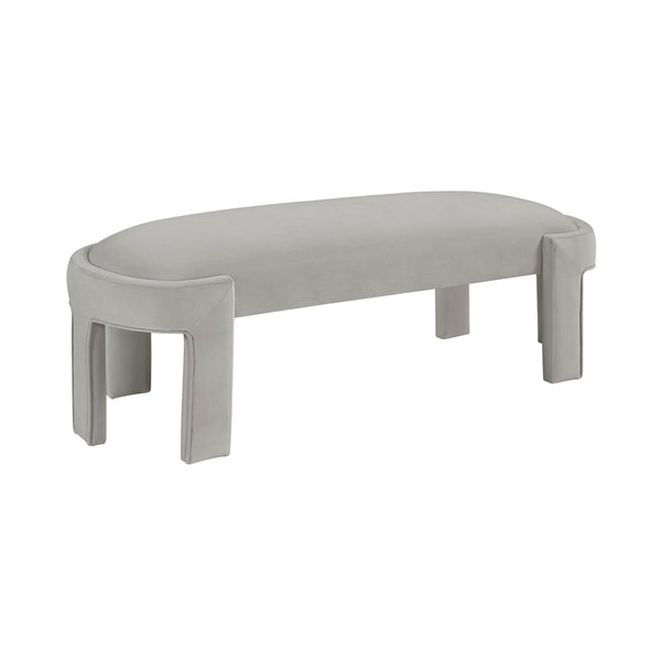 English Elm Stylish Upholstered Bench with Velvet Foam Cushion, Sturdy Plywood Frame, 300lb Capacity, Modern Entryway Seat taupe 51.5 L x 11 W x 21.5 H B011P361964