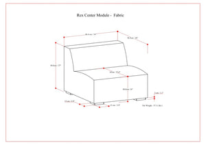 English Elm Rex Center Sofa Module - Modern Armless Chair In Eco-Friendly Fabric, Customizable & Durable Comfort B136P199237-GIGA