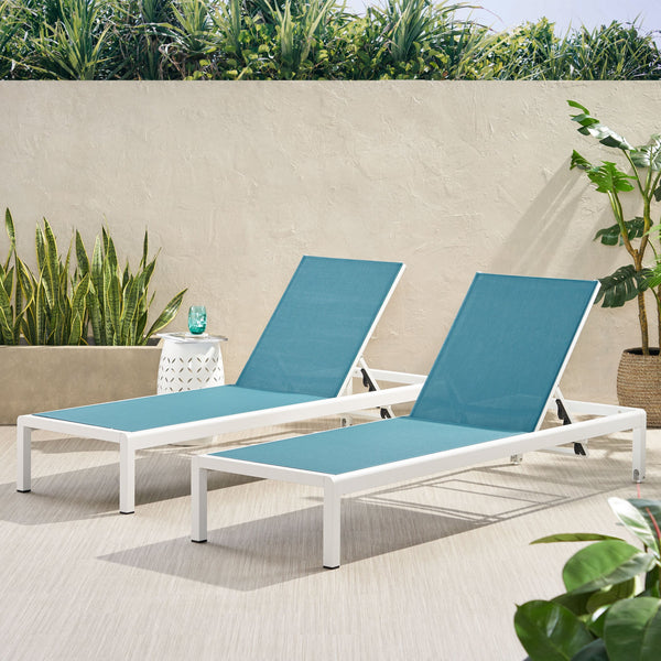 English Elm Christopher Knight Home® - Cape Coral Chaise Lounge - Adjustable Outdoor Lounger With Wheels, Breathable Mesh, And Durability 57592.00BLUMP2