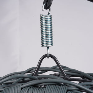 English Elm Cat Swing Bed With Stand & Plush Cushion - Stylish Indoor Egg Chair For Small Pets - Green Wicker Design W2500P283881