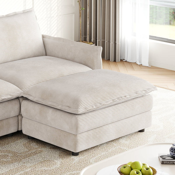 English Elm Corduroy Loveseat Sofa With Plush Deep Seats – Stylish 2-Seat Couch, Modular Design & 2 Pillows! W834S00414