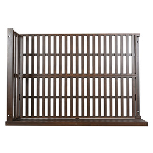 English Elm TOPMAX Acacia Wood Porch Swing Bed with 96" Hemp Ropes, Open-Side Minimalist Patio Lounger, 350lb Capacity Brown N717P265860D