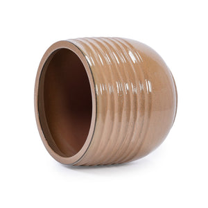 English Elm Set Of 3 Antique Bronze Ceramic Flowerpots - Elegant Modern Planters For Indoor & Outdoor Styling W3273P321466-GIGA