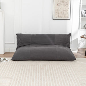 English Elm Floor bean bag chair corduroy lounger with removable washable cover, cozy adult & kid seating for home relaxation Grey W1170P337434