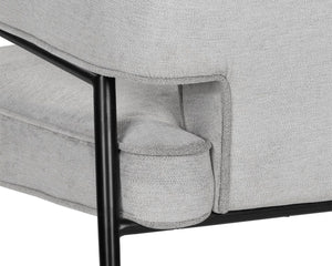 Sunpan DEROME Mid-Century Modern Lounge Chair in Polo Club Stone - Stylish, Durable, and Easy Care Seating 107315