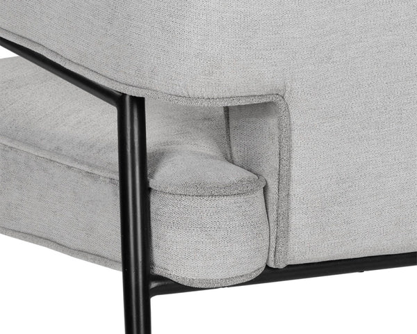 Sunpan DEROME Mid-Century Modern Lounge Chair in Polo Club Stone - Stylish, Durable, and Easy Care Seating 107315