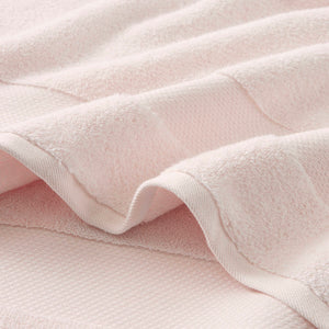 JLA Home Madison Park Signature - Cotton Luxurious 6-Piece Turkish Bath Towel Set 600 GSM Oversized Plush Dobby Border, OEKO-TEX Certified Blush MPS73-450
