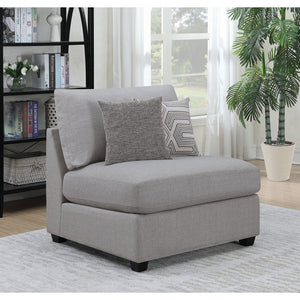 English Elm Austin Grey Cushion Back Armless Chair With Accent Pillows – Modern Comfort For Any Space! B062P357793