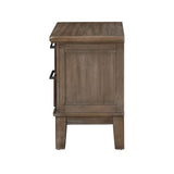 English Elm Hoeya Brown 2-Drawer Nightstand With Tapered Legs