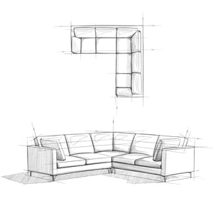 English Elm Ava Handcrafted Mid-Century Corner Sectional Sofa with Eco Performance Fabric, Seats 5 Comfortably Cream B136P199283