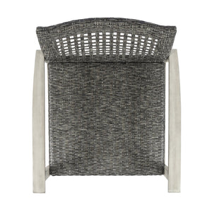 English Elm Christopher Knight Home® - HAMPTON Grey+Black Wood & Wicker Club Chairs Set of 2 — Handcrafted Acacia Frame, Mixed Black Wicker, Cozy 60397.00WTCLMBLK