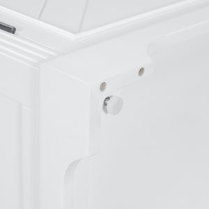 English Elm U_STYLE Pine Wood Sideboard Console Table for Entryway Living Room Dining with 4 Metal Handles, Sturdy Black White N711P239354K