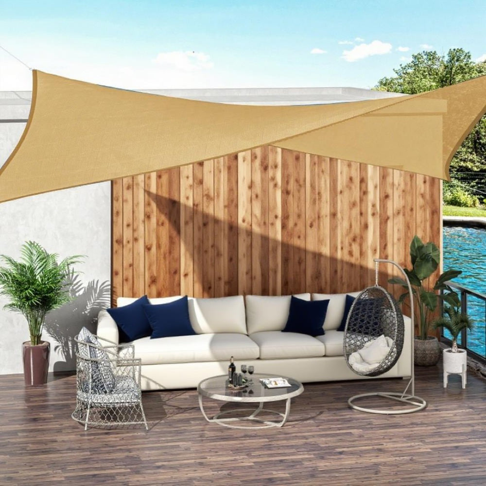 English Elm Sun Shade Sail Canopy Woven Polyethylene Uv Blocking Outdoor Patio Pool Cover T3971P382346