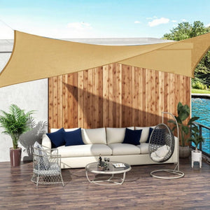 English Elm Sun Shade Sail Canopy Woven Polyethylene Uv Blocking Outdoor Patio Pool Cover T3971P382346