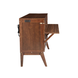 English Elm Full Size Pine Cabinet Murphy Bed with Usb Charging Side Shelves for Guest Rooms W504S00221