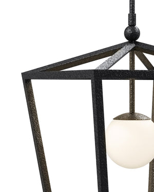 Currey & Company Denison Black Outdoor Lantern - Elegant Wrought Iron Design With Soft Glow For Patios & Porches Black Wrought Iron ,Glass 9500-0025-currey-company