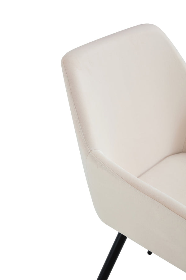 English Elm Leisure Velvet Accent Arm Chairs Set Of 2 - Modern Ergonomic Design With Sturdy Black Metal Legs W370P203682