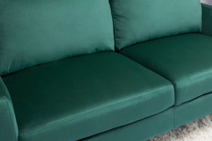 English Elm LOVESEAT,GREY Plush Microfiber Two-Seater Sofa with High-Density Foam, Solid Wood Frame, Durable Comfort Green B205P249006