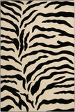 Unique Loom Wildlife Zebra Machine Made Animal Print Rug Ivory, Black/Ivory 7' 1" x 10' 0"