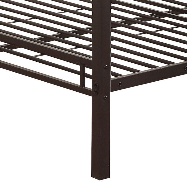 English Elm Sandy Black Double Queen Bunk Bed - Sleek Metal Design With Built-In Ladder & Safety Guard Rail B062S00465-GIGA