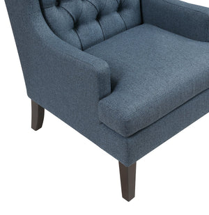 English Elm 1Pc Elegant Button-Tufted Blue Accent Chair With Foam Cushion - Perfect For Cozy Spaces & Style! B011P287707