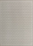 Unique Loom Outdoor Trellis Kafes Machine Made Geometric Rug Gray, Ivory 9' 0" x 12' 2"