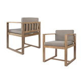 Christopher Knight Home® - Noble House - - Solid Wood Dining Chair With Armrests Grey (Set Of 2)