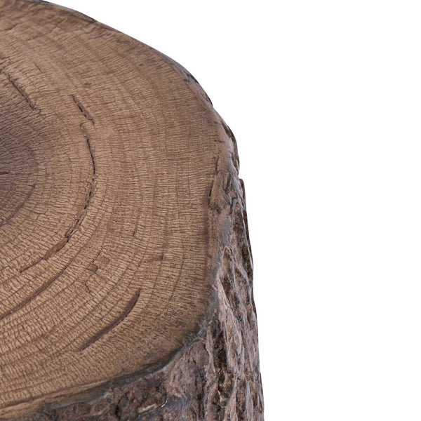 English Elm Tree Stump Mgo Accent Table Realistic Bark Texture Indoor Outdoor Rustic Side N776P372341W