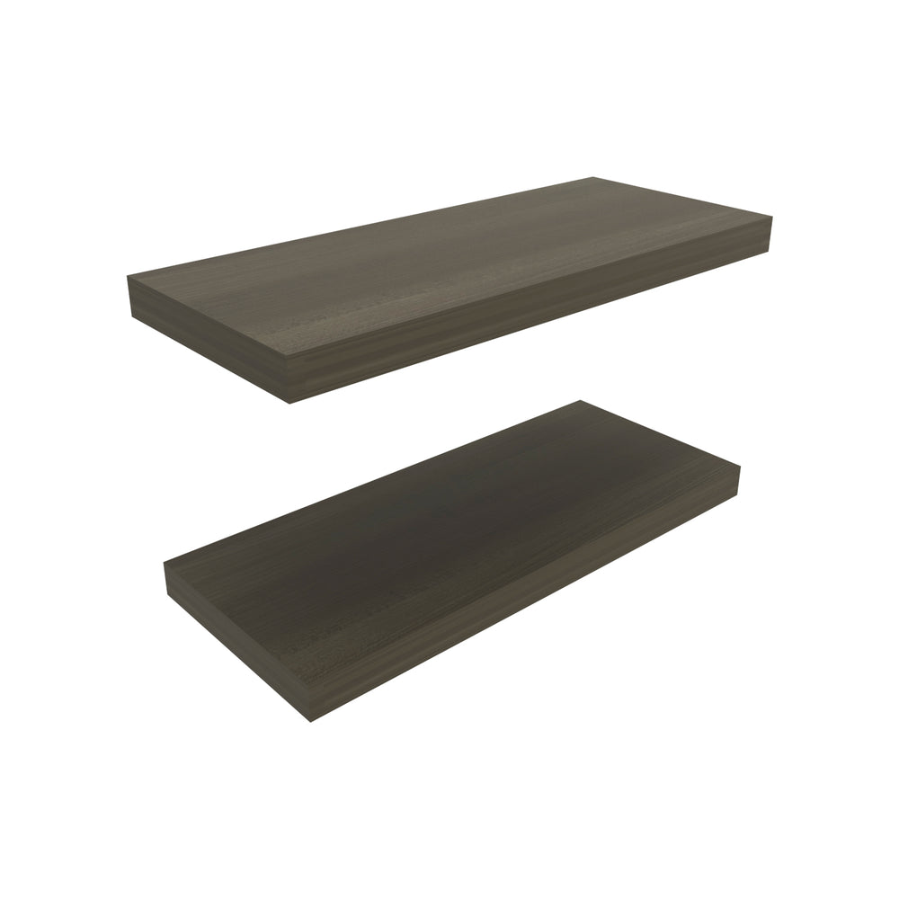 English Elm Ecco Floating Shelves Set of 2 31.5" — Sleek Matte Finish, Hidden Brackets, Sturdy Display Solution Olive 32 L x 11 W x 4 H B200P350340