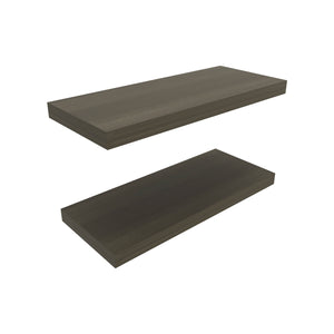 English Elm Ecco Floating Shelves Set of 2 31.5" — Sleek Matte Finish, Hidden Brackets, Sturdy Display Solution Olive 32 L x 11 W x 4 H B200P350340