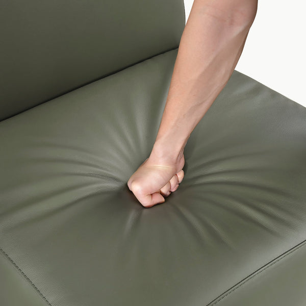 English Elm Leather Slipper Chair Top Grain Leather Upholstered Accent Seat High-Density Foam Durable Comfort Green 29.5 L x 33.5 W x 26.75 H B011P315631