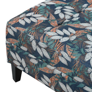 English Elm Christopher Knight Home® - OTTOMAN Mid-Century Fabric Upholstered Footrest with Plush Foam Cushion and Tapered Birch Legs, Versatile Seating Blue,Green,Orange N770P197082A