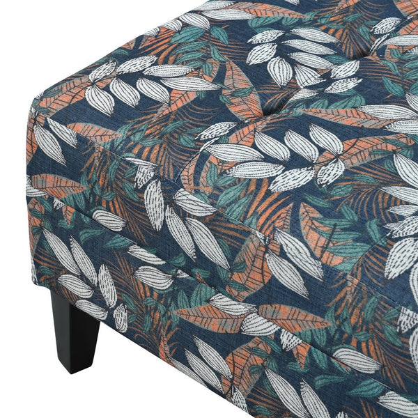 English Elm Christopher Knight Home® - OTTOMAN Mid-Century Fabric Upholstered Footrest with Plush Foam Cushion and Tapered Birch Legs, Versatile Seating Blue,Green,Orange N770P197082A