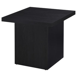 English Elm Exeter Modern Black Square End Table with Tall Boxy Profile, Engineered Wood, Minimalist Geometric Design B062P375428
