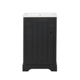 English Elm 20" Bathroom Vanity With Sink, Bathroom Cabinet With Soft Closing Door, Storage Rack and Adjustable Shelve, Black