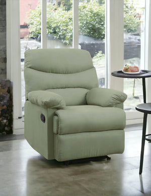 English Elm Arcadia Plush Microfiber Motion Recliner with Pillow-Top Arms, Smooth Latch Mechanism for Relaxation Sage 32 L x 31 W x 27 H B2726P256680