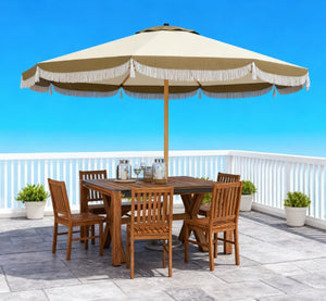 English Elm Vented Patio Umbrella 8.7 Ft Upf 50 Polyester Canopy for Outdoor Dining Areas T3971P427355