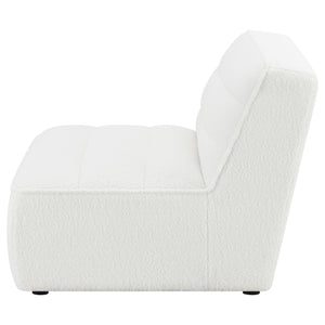 English Elm Bonnie Natural Faux Sheepskin Armless Chair - Modern, Cozy Accent For Stylish Living Spaces & Nooks B062P351440