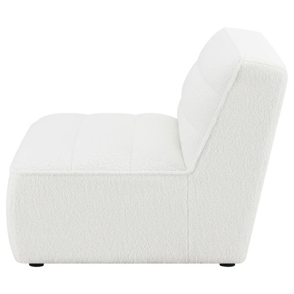 English Elm Bonnie Natural Faux Sheepskin Armless Chair - Modern, Cozy Accent For Stylish Living Spaces & Nooks B062P351440