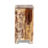 Christopher Knight Home® - Noble House - Offerman Boho Handcrafted Wood Nightstand, Natural And Distressed White