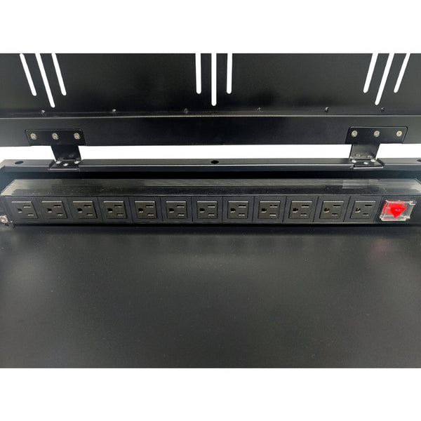 English Elm 12-device Steel Locking Charging Cabinet with Surge Protection for Classroom Use W509P145763