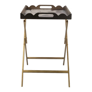 English Elm 23.5x15.5x24" Brown Mdf Accent Table Swan Motif Iron Legs Vintage Boho Side W2078P461560