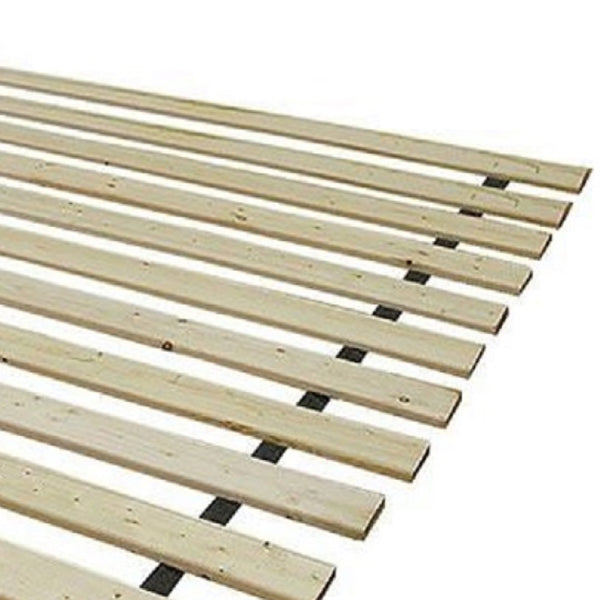 English Elm Slats Full bed slat kit solid wood support with fabric straps, sanded unfinished finish, no box spring needed Natural 6 L x 56 W x 4 H B078107816