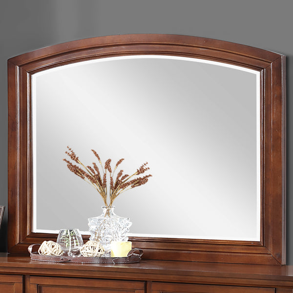 English Elm Charming Cherry Traditional Mirror with Rich Cherry Finish, 42"H x 36"W, Timeless No-Assembly Decor B078108516