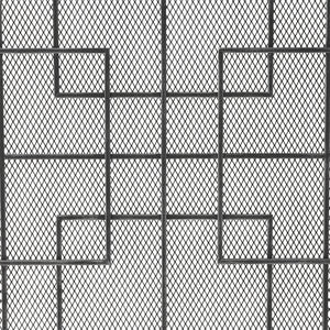 English Elm Christopher Knight Home® - FIRE Dorothy Modern Single Panel Iron Screen with Geometric Mesh Shield — Elegant Hearth Protection Black+Silver 65178.00BLKSILV