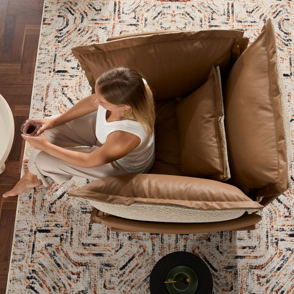 English Elm Modern Chenille Oversized Armchair - Cozy Accent Chair For Living Room, Bedroom, And Study Comfort W2997P236160