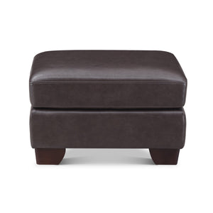 English Elm Alice Brown Leather Ottoman with Pocket Coil Cushioning, Feather-Down Comfort & Kiln-Dried Frame B2705P338110