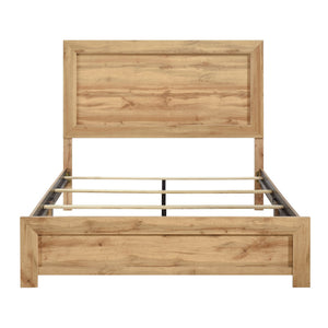 English Elm Natural Rustic Queen Bed Frame with Durable Melamine Finish, Easy Assembly Bed-in-a-Box, Modern Retreat Natural 61 L x 33.5 W x 6.5 H B011P365546