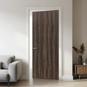 English Elm 36 in Flush Interior Door Slab Walnut Grain Melamine Mdf Hollow Core Low Maintenance B2763P486375