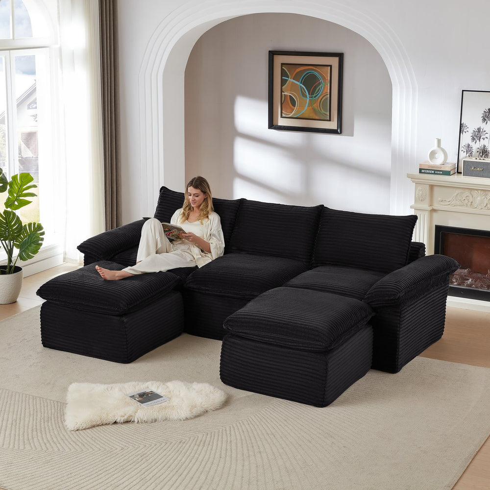 English Elm Modern Corduroy Cloud Sofa – Stylish, Modular Design For Ultimate Comfort In Any Living Space! W3396S00021